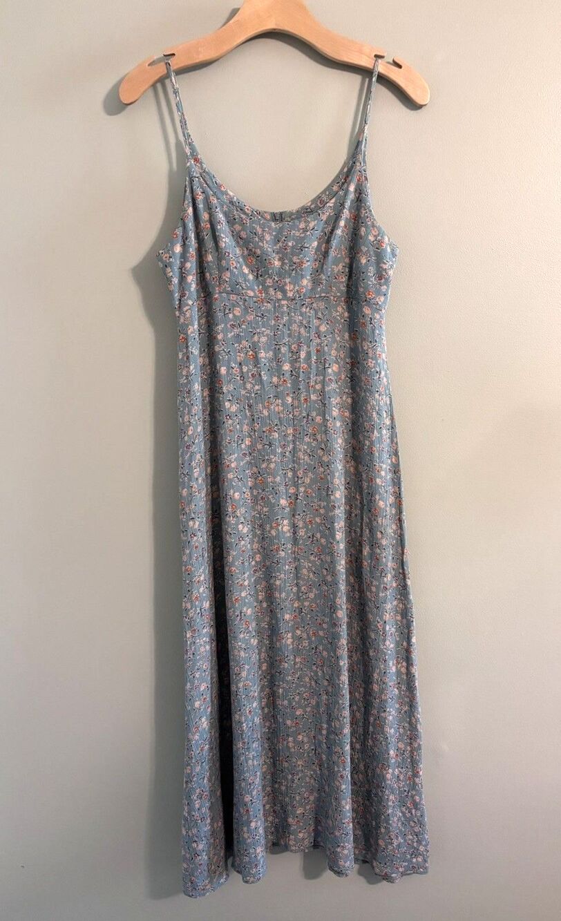 VTG 90s Y2K Rabbit Design Floral Midi Dress Cottagecore Phoebe Country Grunge